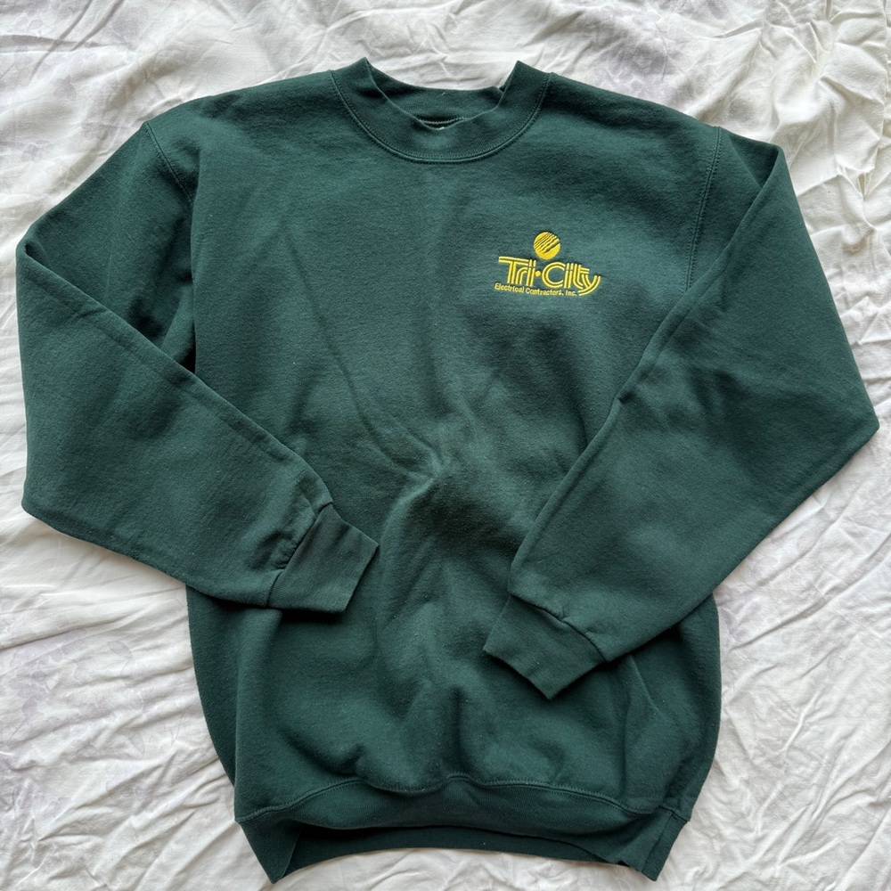 Forest Green Men’s Sweatshirt / Crewneck - Tri City - Picture 1 of 3